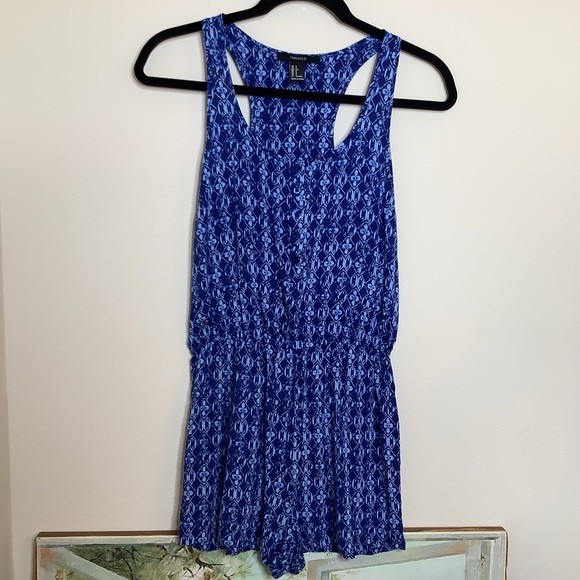 Forever 21 Pants - B-Forever 21 cute blue romper, 5 front buttons, elastic waist, size small